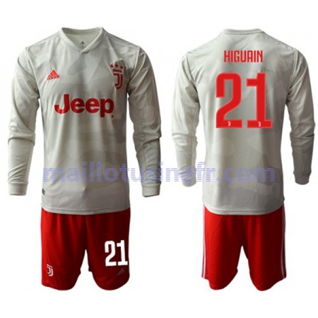 Maillot de Foot Juventus HIGUAIN 21 Extérieur 2019-20 Manches Longues - Enfant